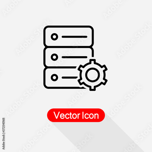 Database Settings Icon,Computer Server And Gear Icon Vector Illustration Eps10 © Евгений Яковина