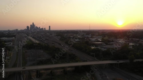 Charlotte Bank of America Stadium Carolina Panthers North Carolina Stadium Sunny Partly Cloudy Summer Sunrise Sunset Aerial 4K photo