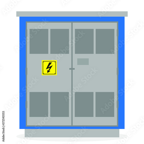 Transformer substation on a white background