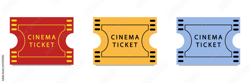 Conjunto. Cinema tickets. Boletos de cines. Entradas. Concepto de cine ...