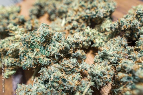 Medical marijuana flowers with a lot of resin.