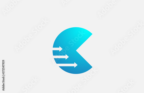 Free Download C blue letter alphabet logo icon design with arrows. Business and company corporate identity - GFXLoad