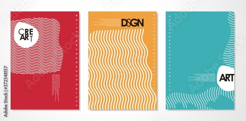 Abstract covers set - minimal banner design - simple line art vector layout