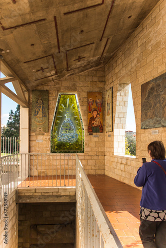 NAZARETH, ISRAEL January 26, 2020; A Mosaic donated by the people of Austria, one of the mosaics offered by different nations, in the Church of Annunciation, in Nazareth photo