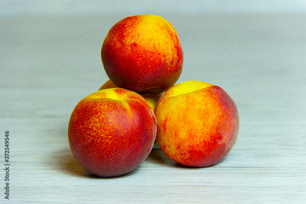 Homemade ripe peaches isolated on white background. Homemade ripe peaches isolated on white background.