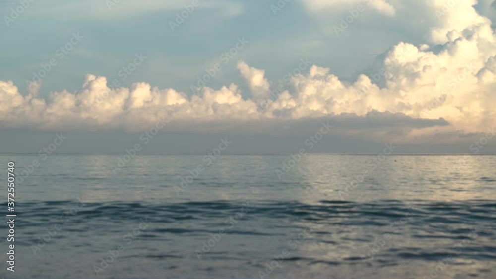 Phuket beach sea sand and sky. Landscape view of beach sea in summer day. The morning Beach bright. At , Phuket, Thailand. 4K UHD. Video Clip