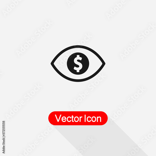 Free Download Human Eye With Dollar Icon Vector Illustration Eps10 - GFXLoad