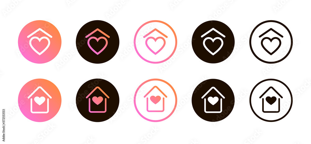 Social media set self-isolation icons stay home. Social media set self-isolation icons stay home.