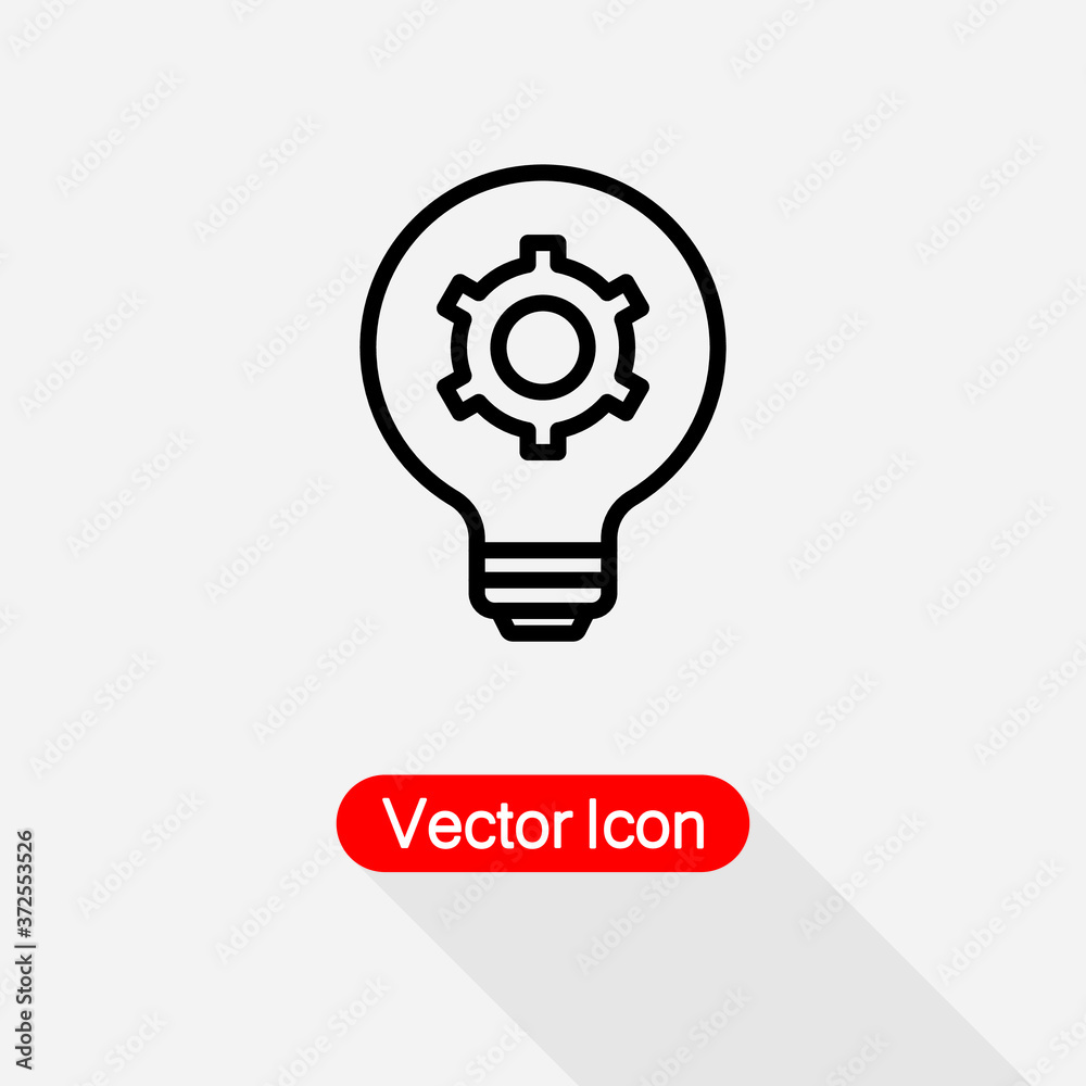 Light Bulb and Gear Icon Vector Illustration Eps10