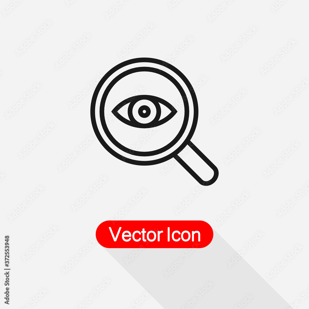 Magnifier With Eye Icon Vector Illustration Eps10 Magnifier With Eye Icon Vector Illustration Eps10