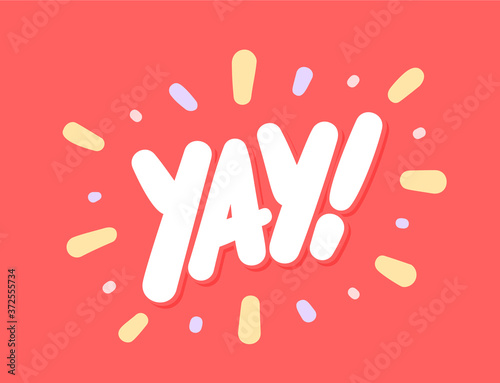 Yay. Vector lettering icon.