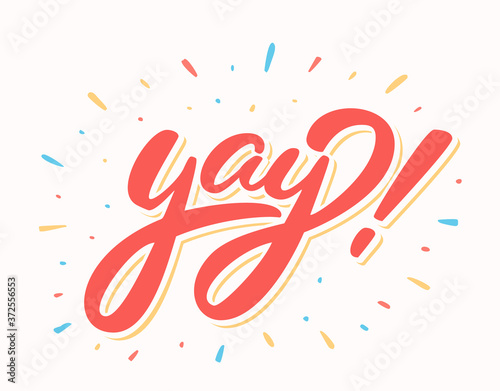 Yay. Vector lettering icon.