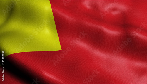 3D Waving Belgium City Flag of Vilvoorde Closeup View photo