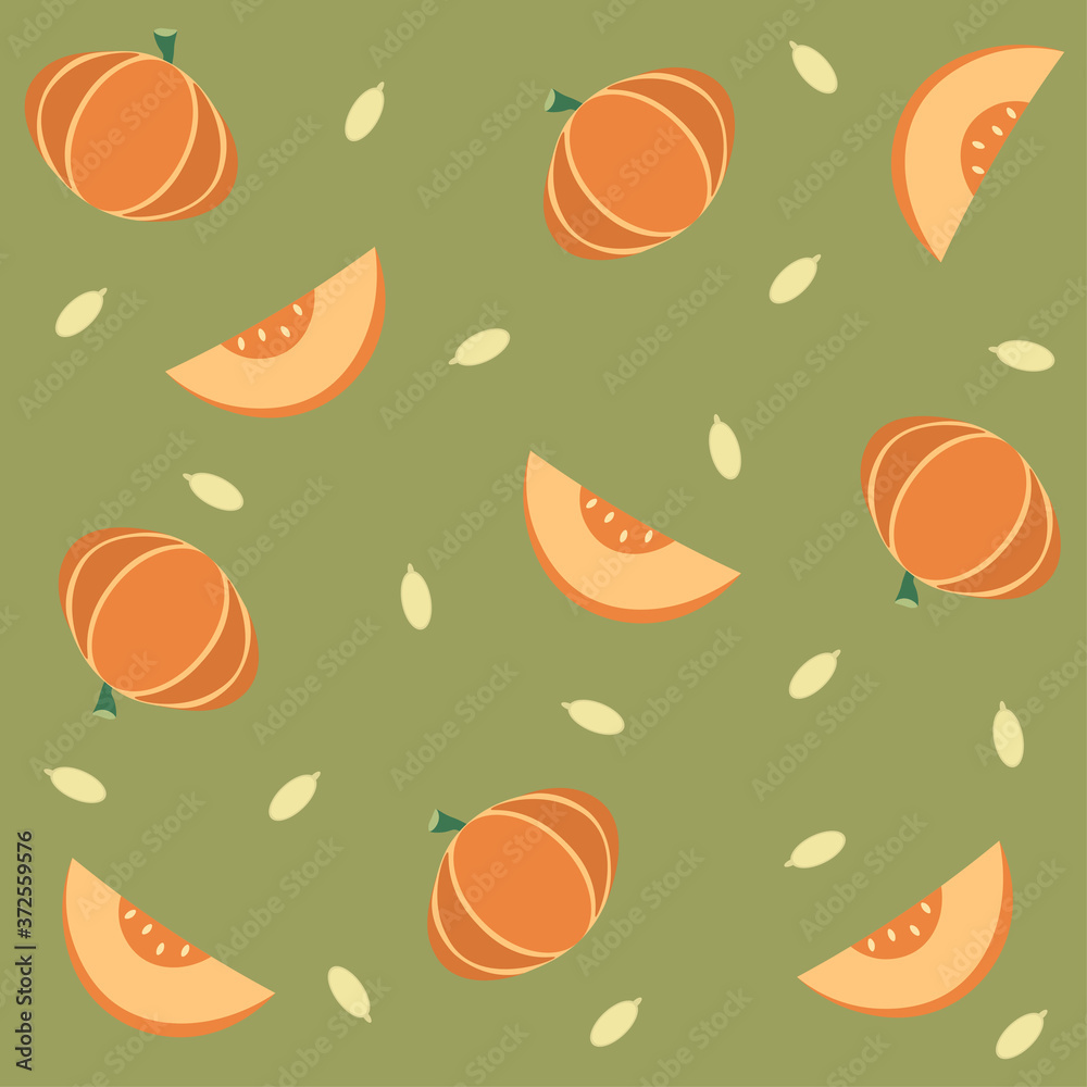 pumpkin pattern vector. pumpkin slices
