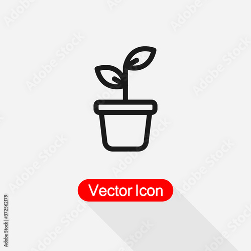 Potted Plant Icon Vector Illustration Eps10