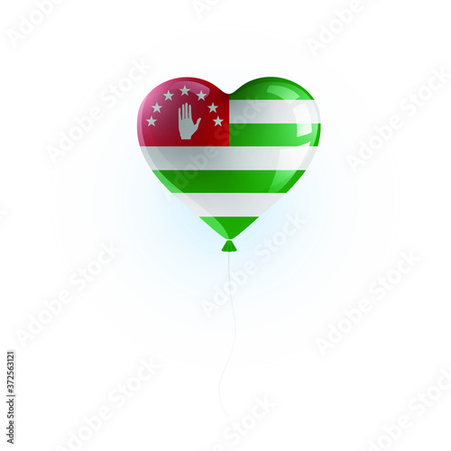 Heart shaped balloon with colors and flag of ABKHAZIA vector illustration design. Isolated object.