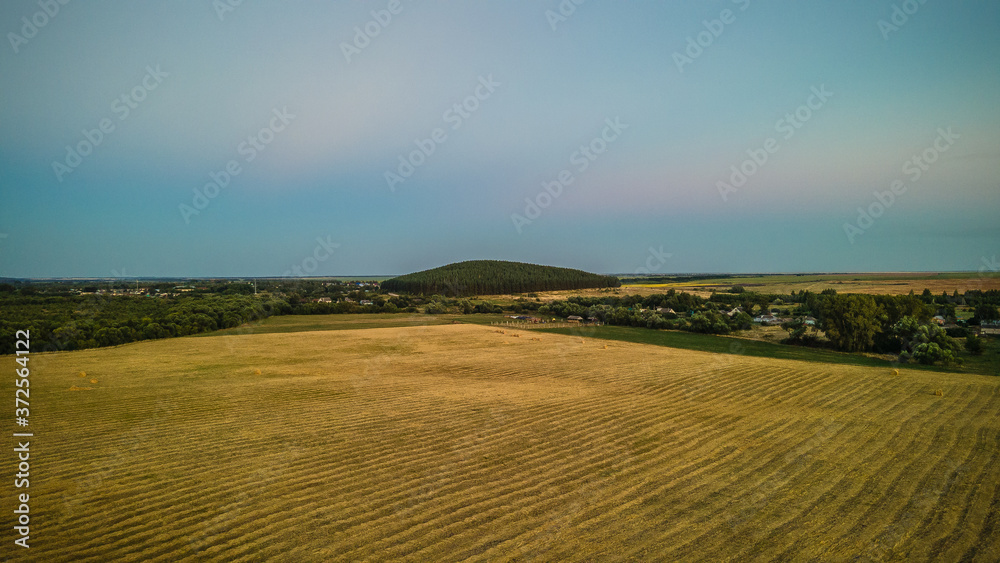 Obraz premium summer nature of the countryside in Russia.aerial photographs of fields