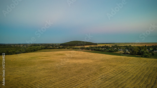 summer nature of the countryside in Russia.aerial photographs of fields