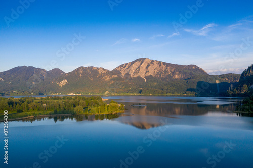 Germany, Bavaria, Upper Bavaria, Loisachtal, Jochberg mountain and Lake Kochel photo