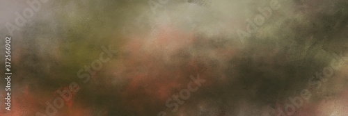 decorative abstract painting background texture with dark olive green, rosy brown and gray gray colors and space for text or image. can be used as horizontal background graphic