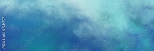 beautiful vintage abstract painted background with steel blue, light blue and sky blue colors and space for text or image. can be used as horizontal background texture