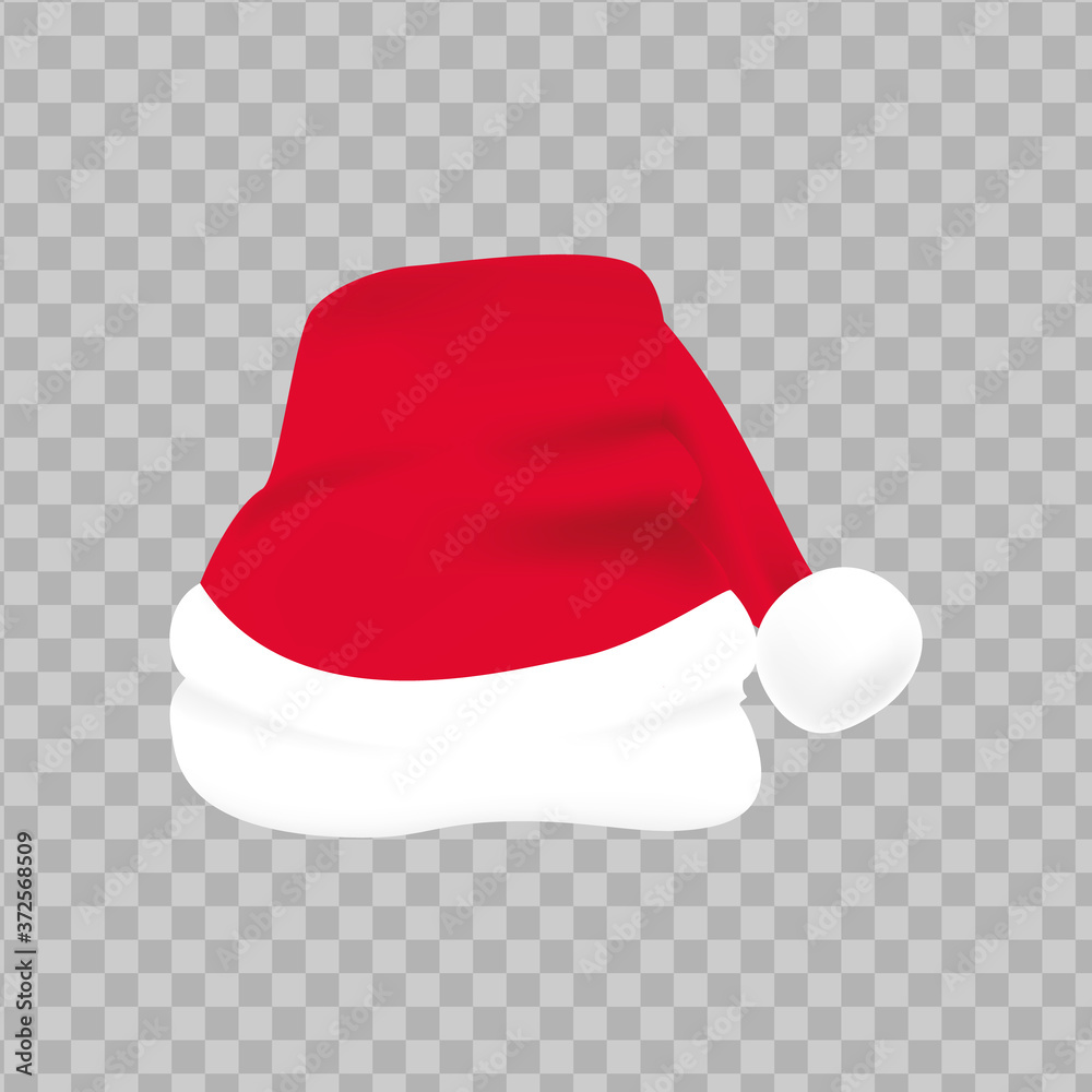 Red santa hat with white fur. Xmas clothing Red santa hat with white fur. Xmas clothing