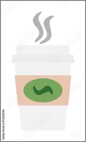 Coffee cup to go white with cardboard sleeve steam