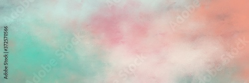 awesome pastel gray, medium aqua marine and dark sea green colored vintage abstract painted background with space for text or image. can be used as horizontal header or banner orientation