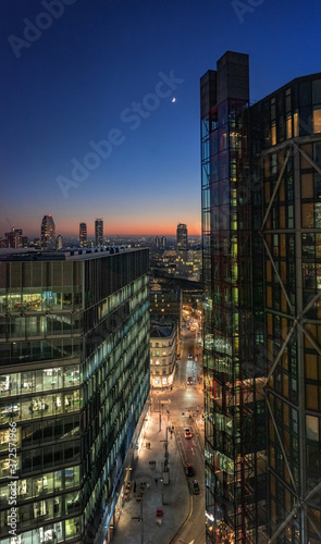 sunset over the city