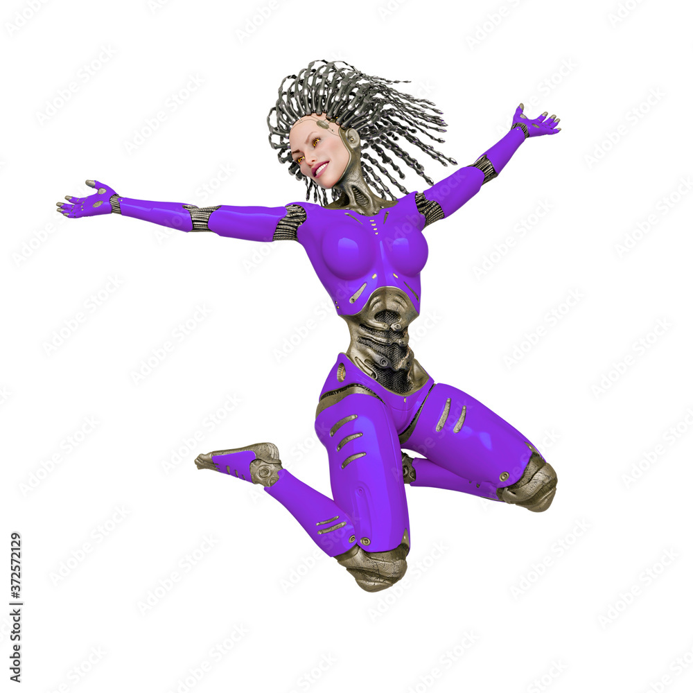 super cyborg is jumping with happiness super cyborg is jumping with happiness