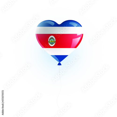 Heart shaped balloon with colors and flag of COSTA RICA vector illustration design. Isolated object.