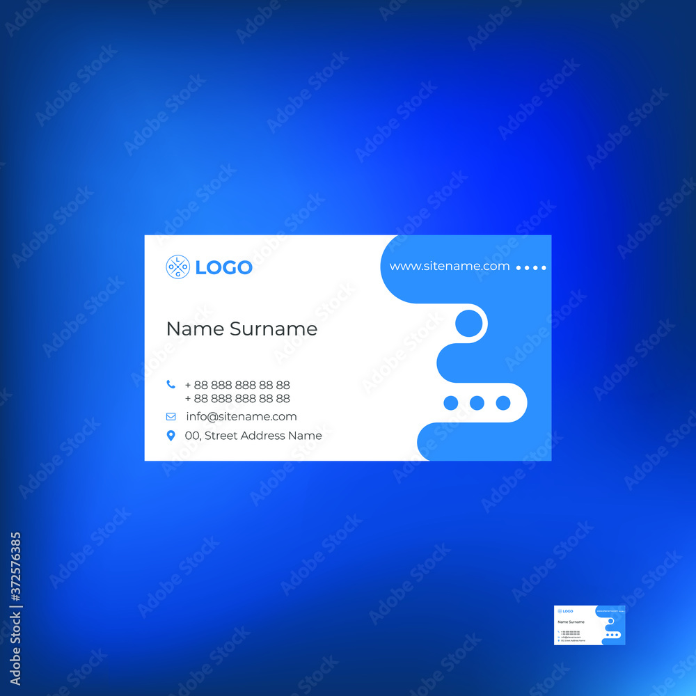 Naklejka premium Business card template. Two colors. Size 90x50 mm