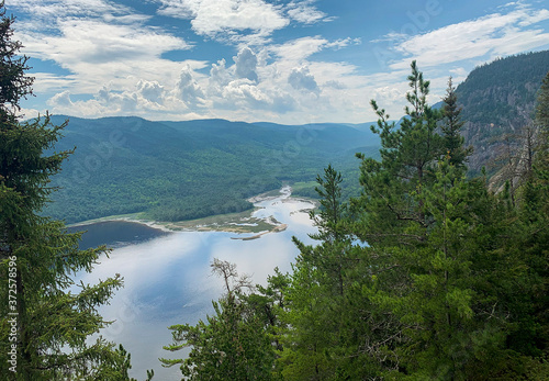 The Saguenay Fjord is shown in the Saguenay region of Quebec Canada