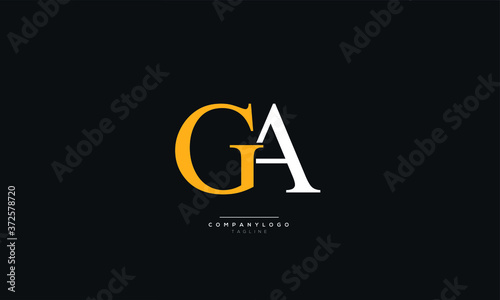 Creative GA Letter Business Logo Design Alphabet Icon Vector Symbol