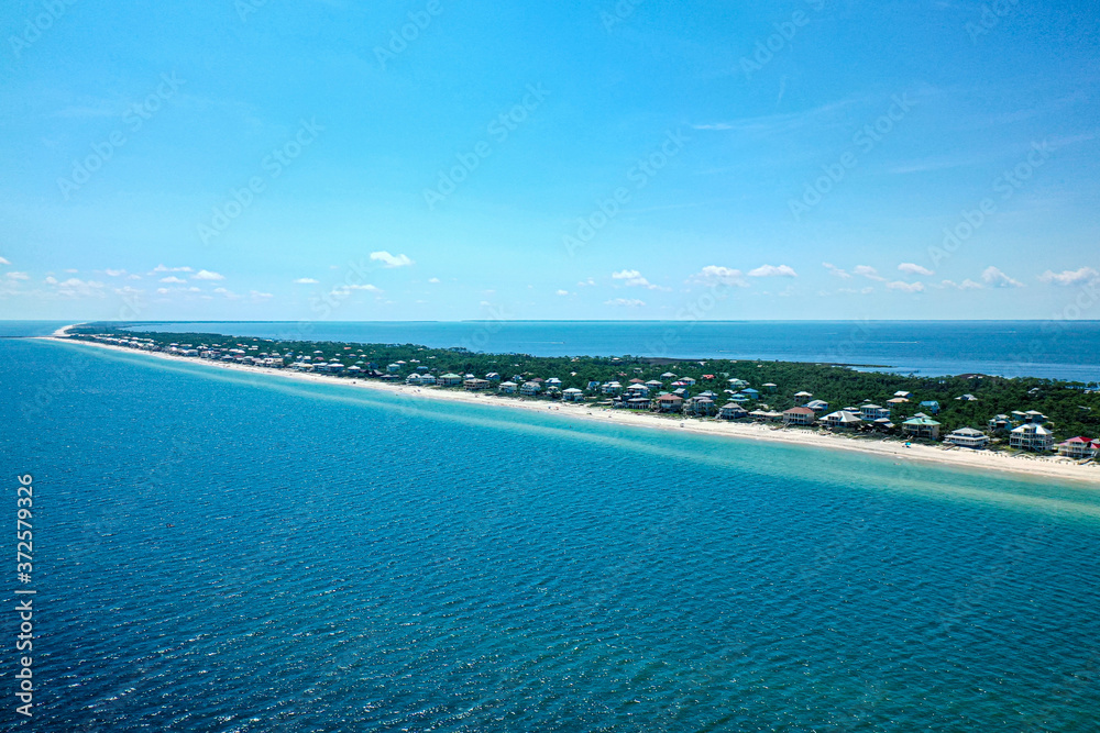 St. George Island,  Franklin County, Florida - AERIAL VIEW - Beach and Island Views - May 2020