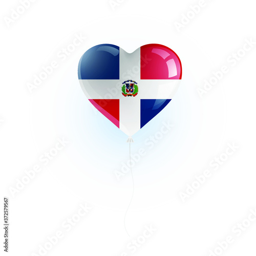 Free Download Heart shaped balloon with colors and flag of DOMINICAN REPUBLIC vector illustration design. Isolated object. - GFXLoad