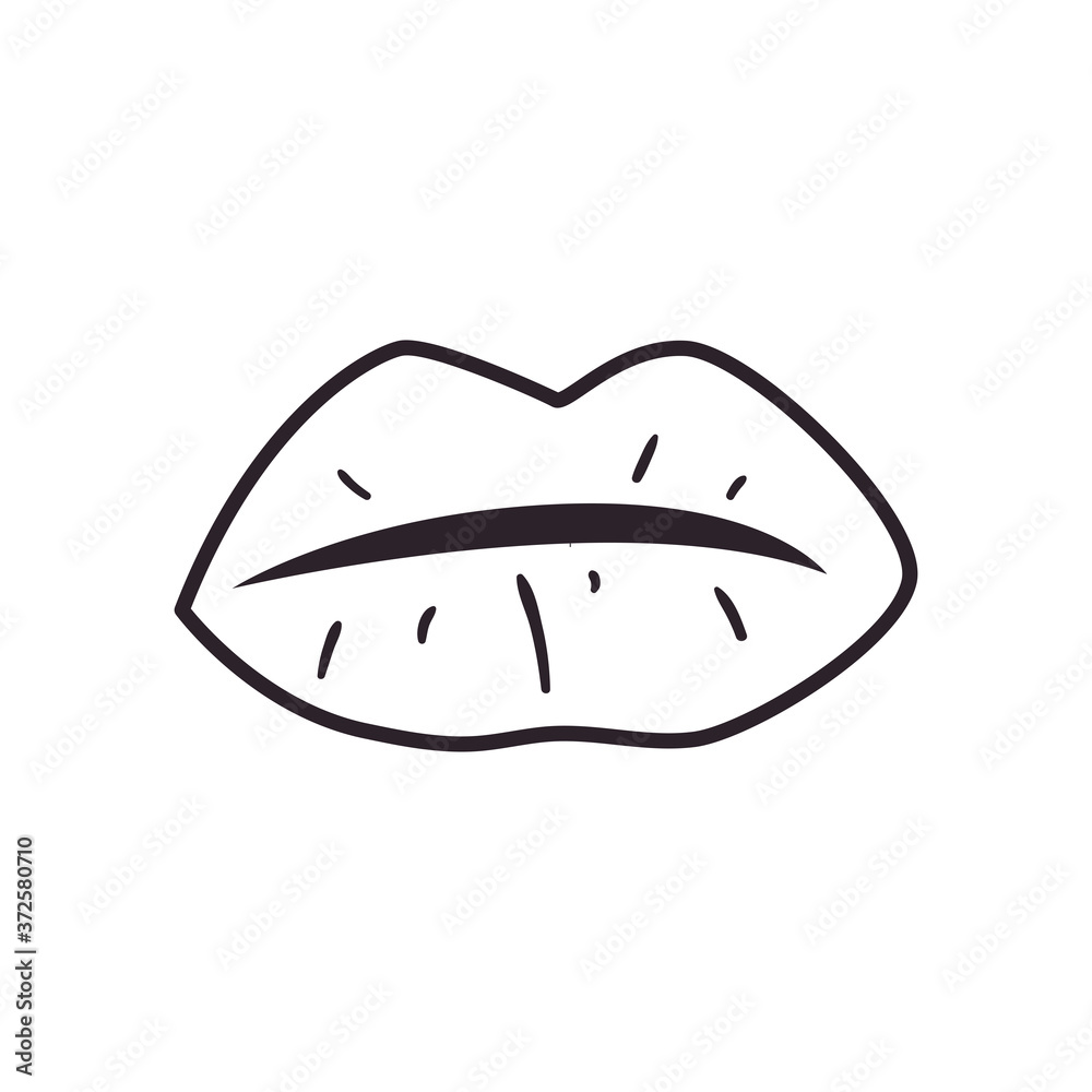 female mouth line style icon vector design female mouth line style icon vector design