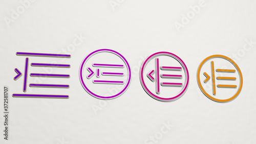Tapety artystyczne INCREMENT 4 icons set, 3D illustration