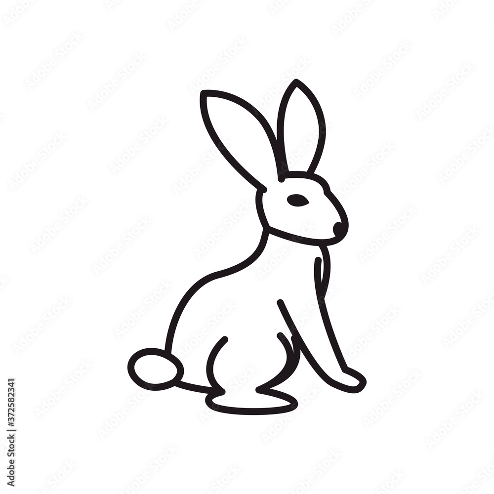 Cute rabbit line style icon vector design Cute rabbit line style icon vector design