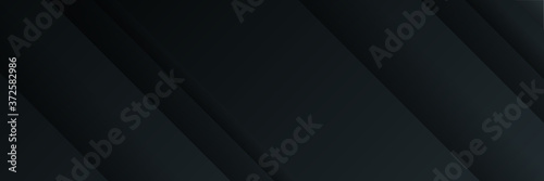 Dark black neutral grey background for wide banner with light layered stripe