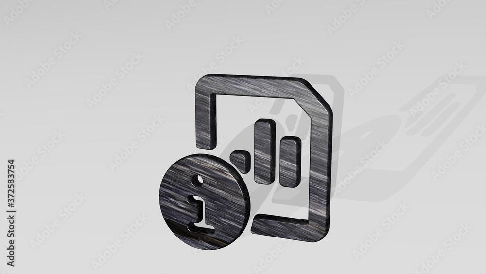 data file bars info 3D icon standing on the floor, 3D illustration for business and concept