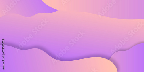 Wavy purple pink yellow geometric background. Fluid gradient shapes composition. Futuristic design posters. Abstract banner with waves. Landing page concept. Trendy vector. 