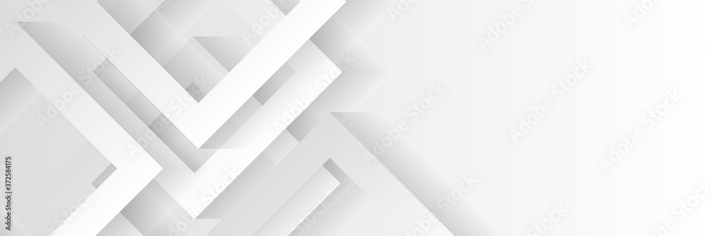 Grey white abstract background geometry shine and layer element vector for presentation design. Suit for business, corporate, institution, party, festive, seminar, and talks. 
