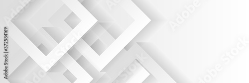 Abstract white and grey on light silver banner background modern design.