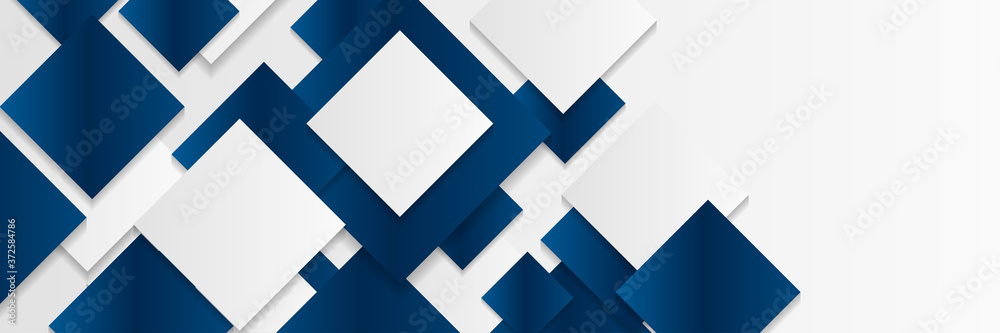 Banner with blue white geometric abstract background. Vector illustration Banner with blue white geometric abstract background. Vector illustration