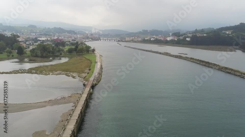 Wallpaper Mural Asturias. Coastal landcape in Navia. Spain Aerial Drone Footage Torontodigital.ca