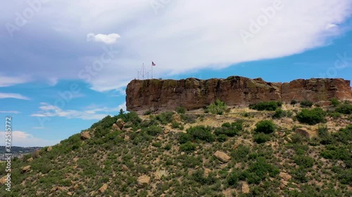 Castle Rock Colorado Aerial Flyover with Drone photo