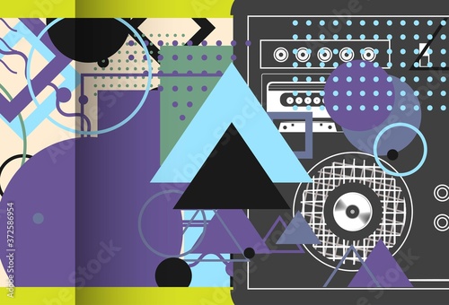 Geometric abstract music festival background or poster.