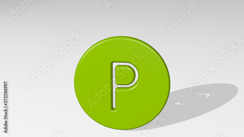 Foto DISCOUNT PARKING 3D icon casting shadow, 3D illustration for sale and background
