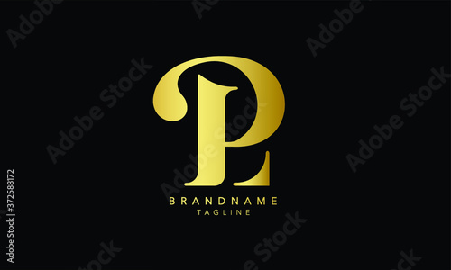Alphabet letters Initials Monogram logo PL, LP, P and L